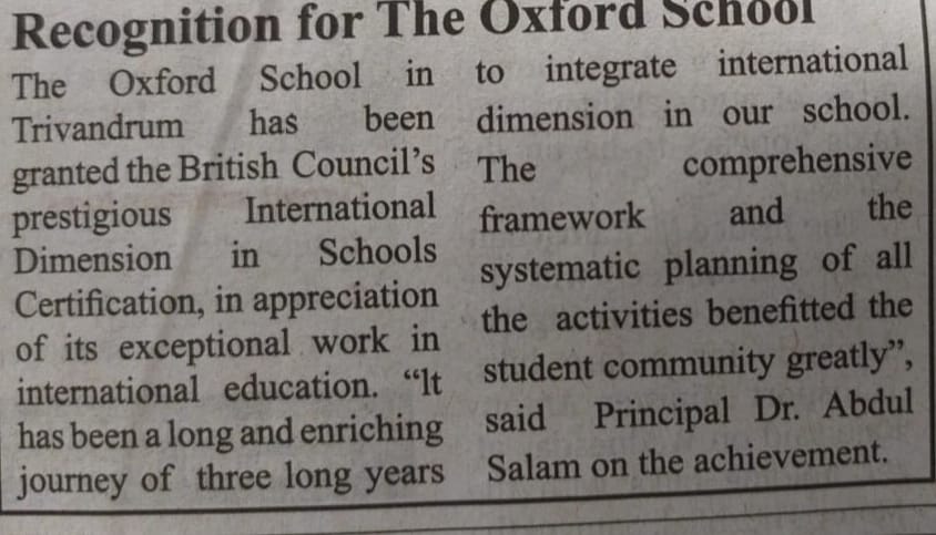 Recognition for The Oxford School