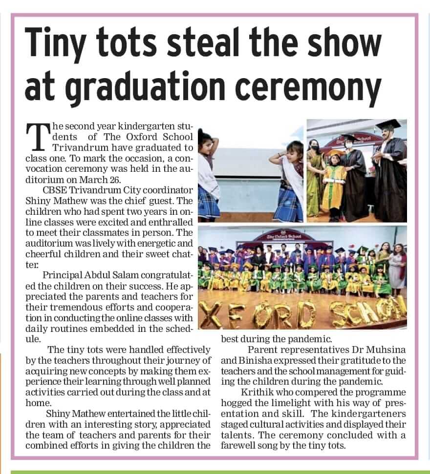 Tiny tots steal the show at graduation ceremony